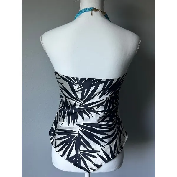 100% Silk Vintage Y2K Zebra Animal Printed Eclectic Bandana Halter Tank Size M - Image 4