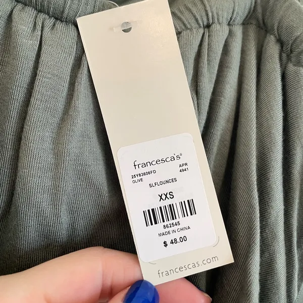 NWT Francesca’s Collection Blue Rain Size XXS Deep Green Jumpsuit Soft Wide Leg - Image 4
