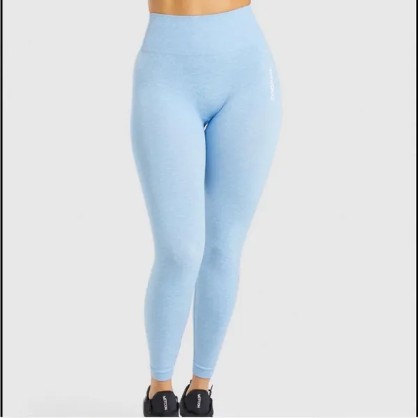 Gymshark Adapt Seamless Powder Blue Marled ‎ Compression Leggings - Image 2