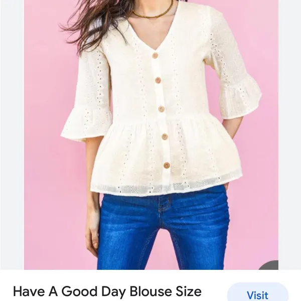 Matilda Jane Have A Good‎ Day Blouse Size S - Image 4