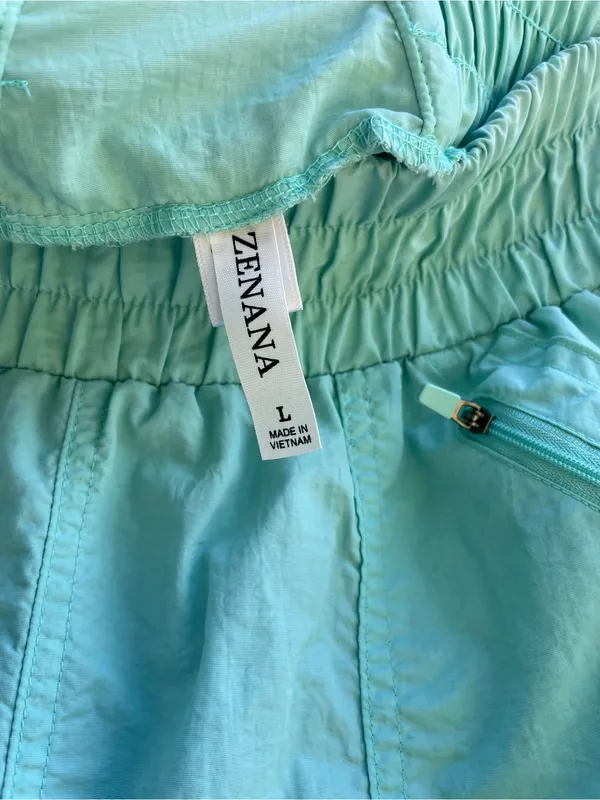 Zenana Womens Mint Green Elastic Waist Cargo Jogger Pants - Image 3