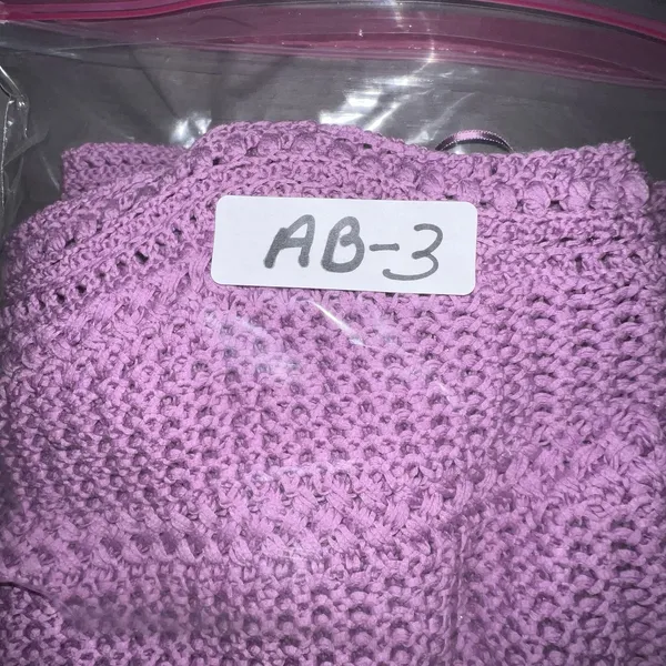 Vince‎ Womens Size Large Crochet Camisole Tank Top Square Neck Knit Purple Lilac - Image 12