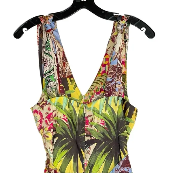 ZARA multicolor JUMPSUIT DRESS WITH presley PRINT Size Medium - Image 8