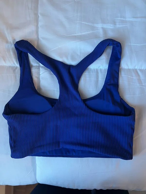 Ribbed Blue Sports Bra - Image 3