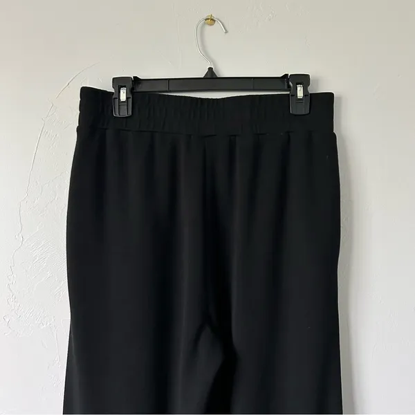 Varley DoubleSoft Knit Wide Leg 30" Track Sweat Pleated Pants Black Medium - Image 5