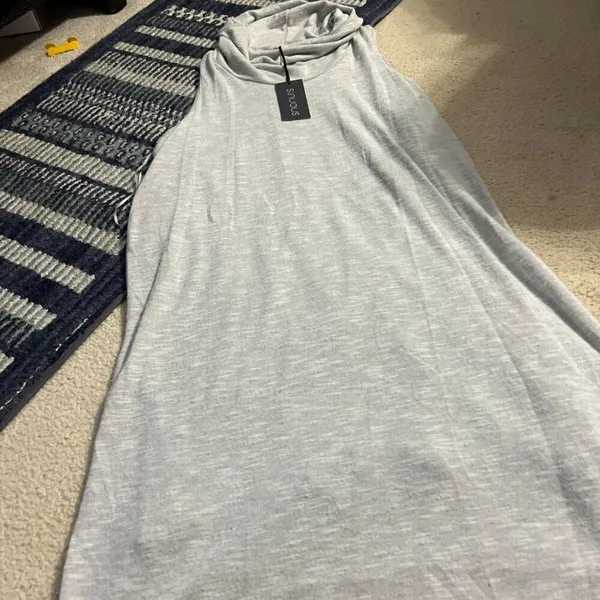 NWT Sinuous sleeveless dress cowl neck grey‎ L - Image 4