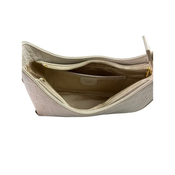 JW PEI Ruby White Croc Embossed Vegan Faux Leather Shoulder Crescent Handbag - Image 3