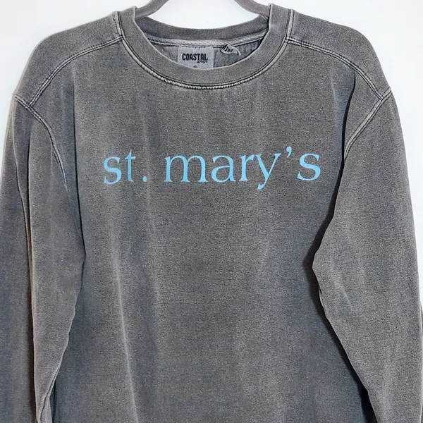MV Sport St. Mary’s Gray Mineral Wash Sweatshirt Size Medium - Image 2