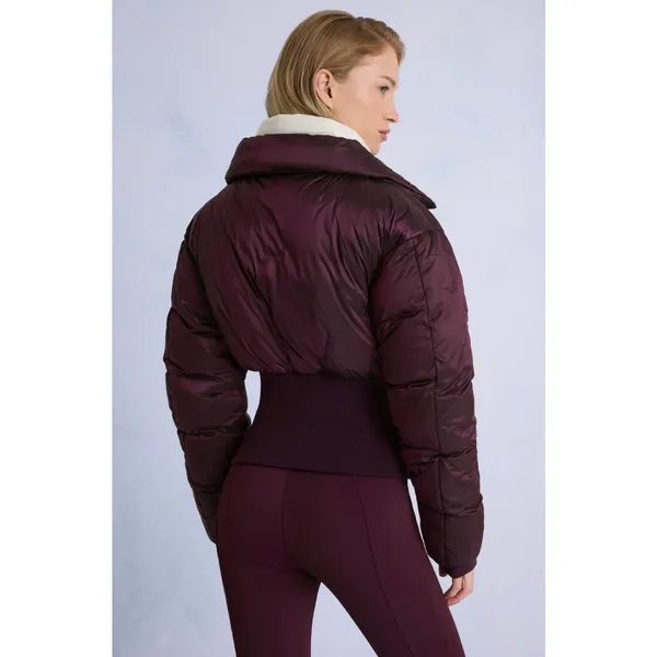 Bo+Tee Oh Polly Waterproof Layered Ski Jacket Puffer Burgundy Size M New - Image 3