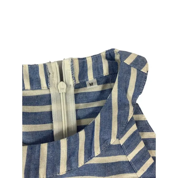 Women's Blue & White Stripe Pants Jumpsuit - Image 3