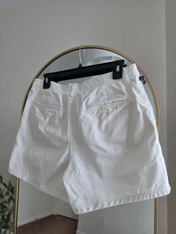 Vintage Polo Jeans Ralph Lauren White Cotton Twill Shorts Size 6 Y2K - Image 3