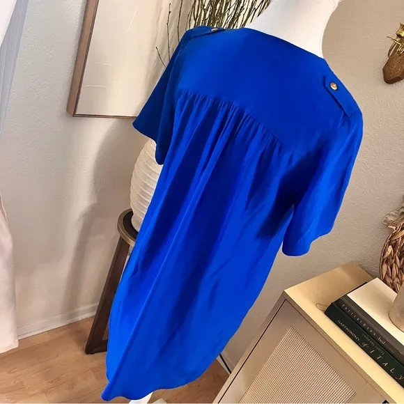 AMANDA UPRICHARD Courtney Cobalt Silk‎ Shirt Dress Size XS - Image 9