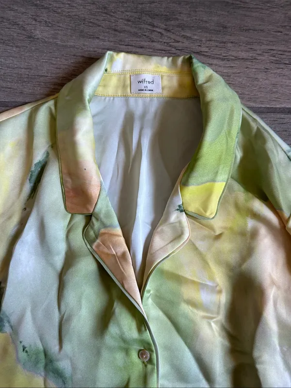 Wilfred Lightweight Tie-Front Blouse in Yellow Watercolor - Image 3