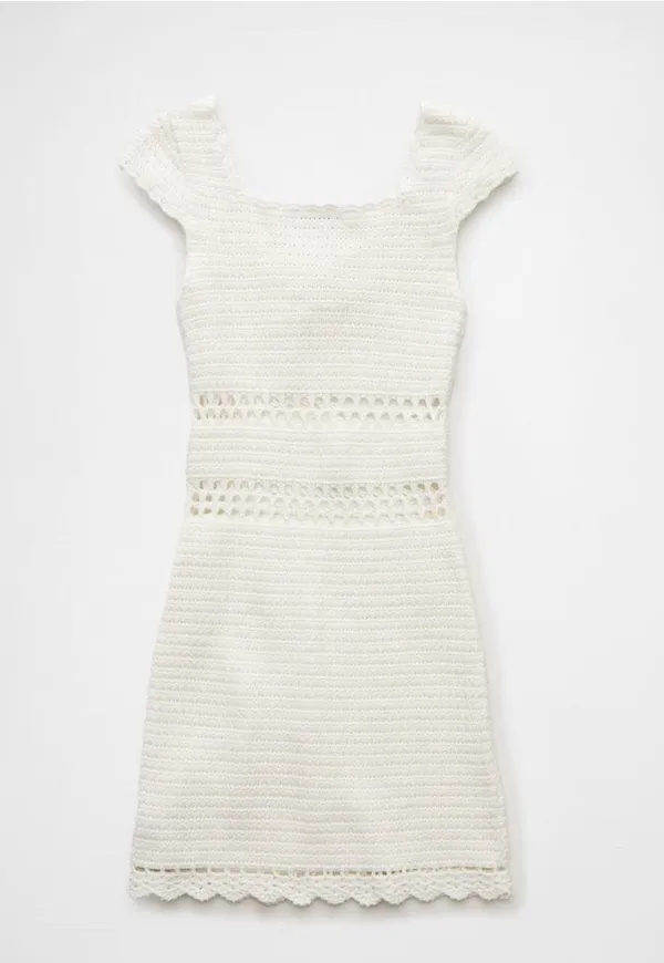 Outfitters Crochet White Mini Dress - Image 5