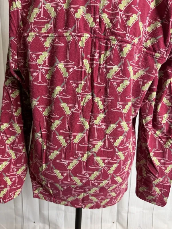 Soma Personality PJs Long Sleeve Pajama Pant Set Martini Olives Top: XL Pants: L - Image 8