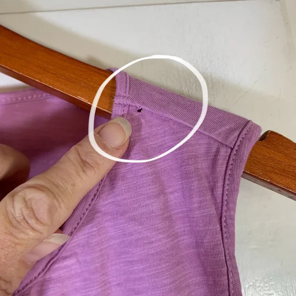 Garnet Hill Womens Purple Slub Cotton Peplum Sleeveless Tank Top Medium FLAW - Image 3