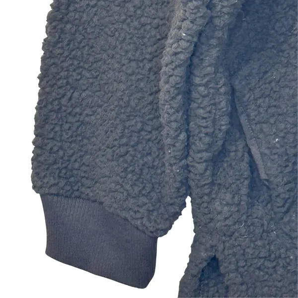 Aerie Womens Sweatshirt Sherpa 1/4 Zip Fluffy Oversized Long Sleeve Black XXL - Image 5