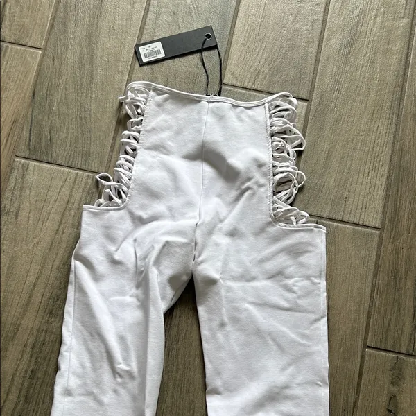 I.AM.GIA Vera Flare Pants with Lace-Up Sides in white - Image 6