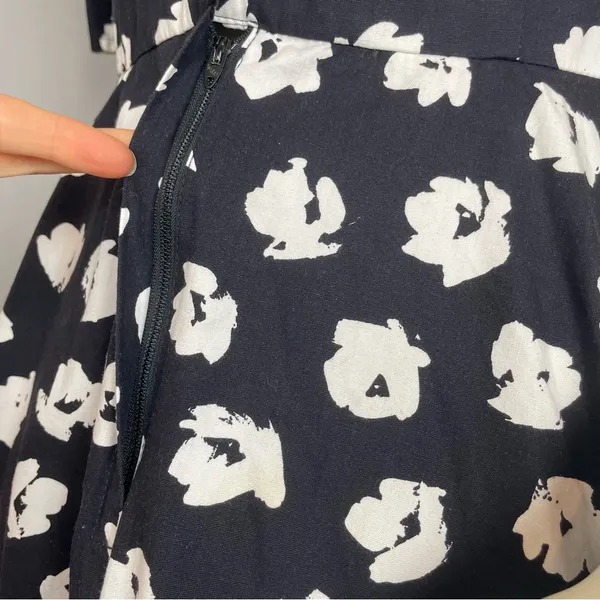 Vintage‎ Dress Floral Party Puffed Sleeves 1980s Flared Skirt Princess Seams - Image 11