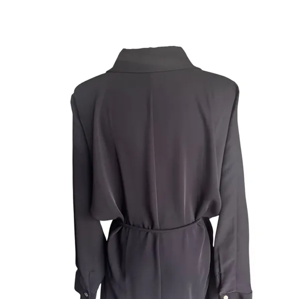 Amanda Uprichard - Black Button-Front Tie Shirt Dress Sz M - Image 5