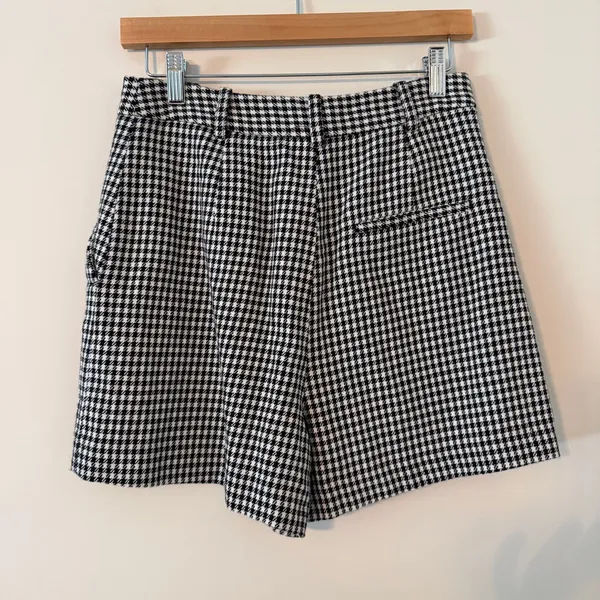 Zara Houndstooth High Waisted Sailor Style Shorts Old Money Quiet Luxury Sz Med‎ - Image 5