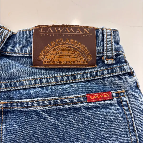 lawman's Vtg 90s Jeans Western Women's High Rise Blue Full Button Fly. - Image 4