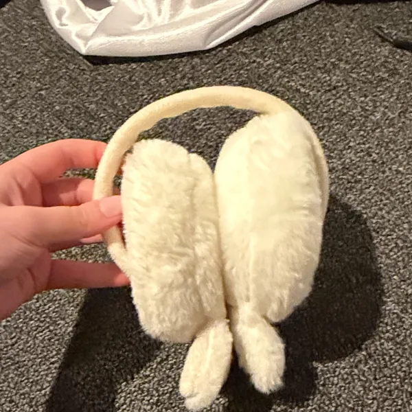 Cream Fuzzy Earmuffs - Image 4