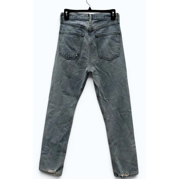 AGOLDE 90s Pinch Waist High Rise Jeans Womens 26 Light Blue Rigid Denim Straight - Image 2