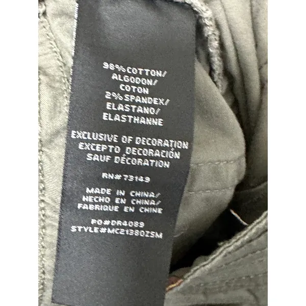 One5One Women Army Green Cotton Blend Cargo‎ Pants Size 14 MC21380ZSM - Image 6