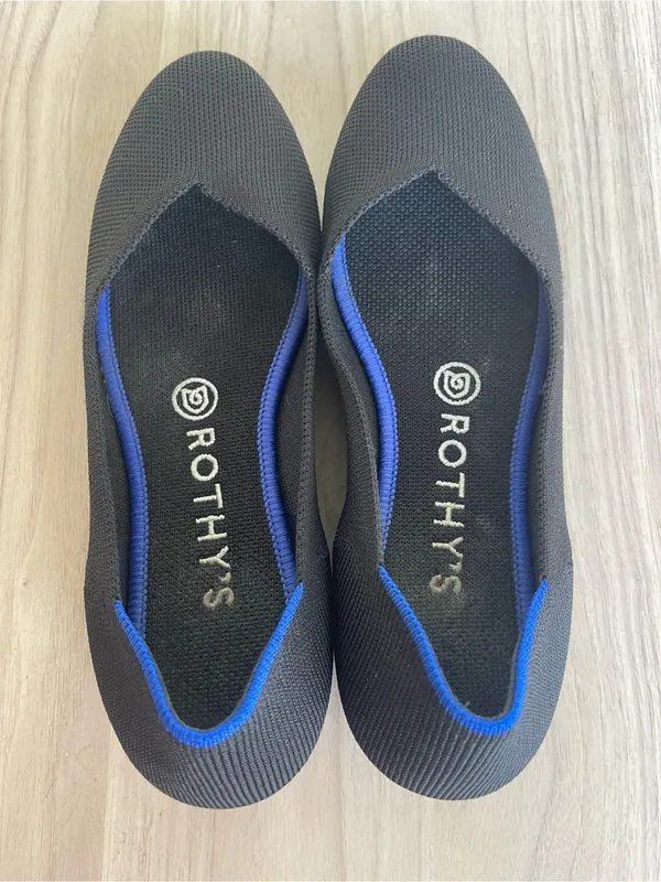 Rothy's Black Flats with Blue Trim - Image 3