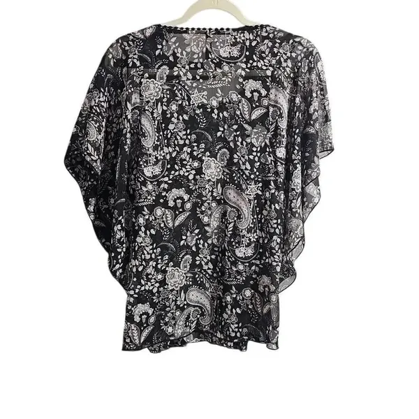 Massini Paisley Floral Print Top, Blouse. Size Medium - Image 2