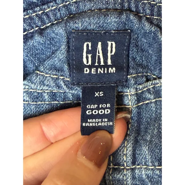 Gap Denim Overalls Women XS Blue Straight Leg Cotton Bib‎ Dungarees Streetwear - Image 8