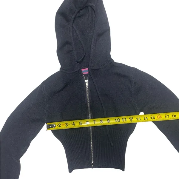 Edikted Desiree Knitted Hooded Cardigan in Navy Blue Women’s Size Small - Image 8