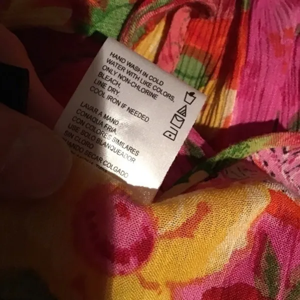 BILA Boho Patchwork Floral Midi Dress Pink Red Rayon Size Small - Image 4