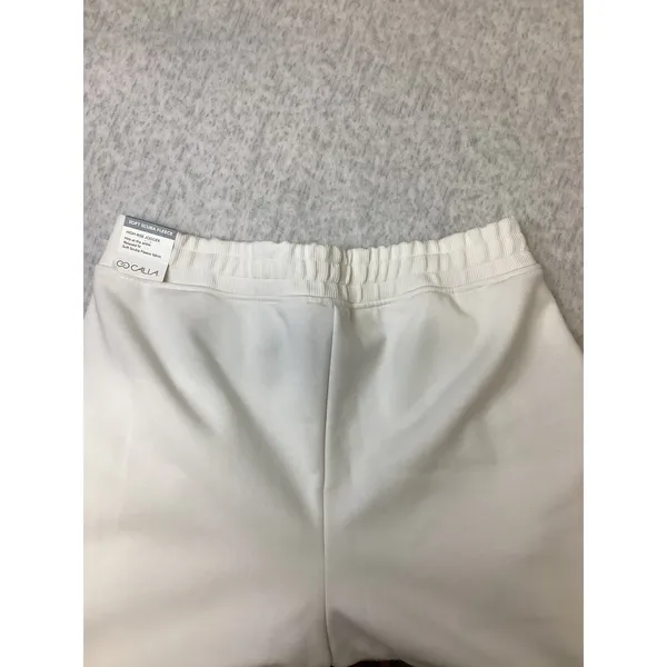 CALIA Womens Soft Scuba Fleece High Rise Jogger Pants White Large L Ankle Length - Image 4
