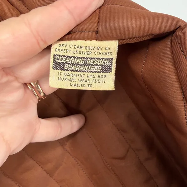 Vintage Leather Shearling Collar Penny Lane‎ Coat Brown Belted Distressed - Image 9