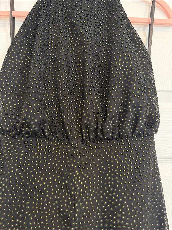 Revolve x House of Harlow 1960 Sana Black and Gold Halter Jumpsuit XS - Image 3