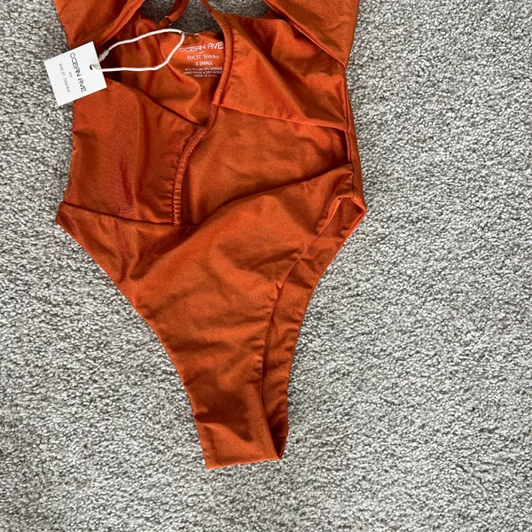 Riot Swim Biscayne One Piece Swimsuit In Burnt Orange Size XS NWT - Image 5