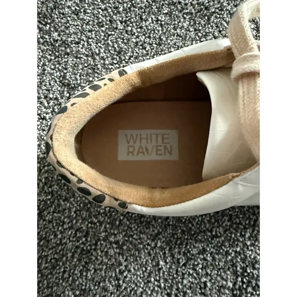Emmer & Oat Boutique Womens Low Top Sneakers White Croc Leopard Stripe - Image 8