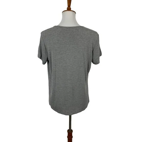 Latuza Pajama Top Medium Gray Short Sleeve Soft‎ Lounge Sleepwear Basic - Image 3
