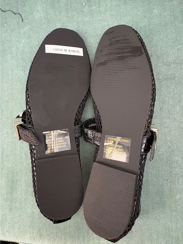 Steve Madden Lucia black mesh ballet flats with buckle detail NO BOX - Image 4