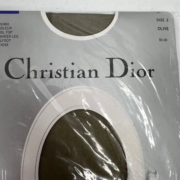 Vtg Christian Dior Panty Hose Stockings Nylons Olive Size 2 Fits 110 140 lbs USA - Image 5