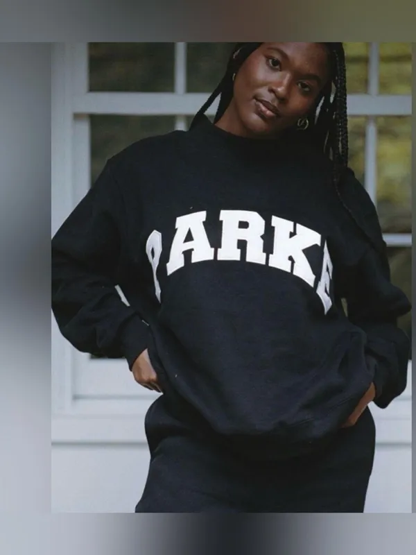 Parke Varsity Mockneck Black Sweatshirt Size S/M - Image 7