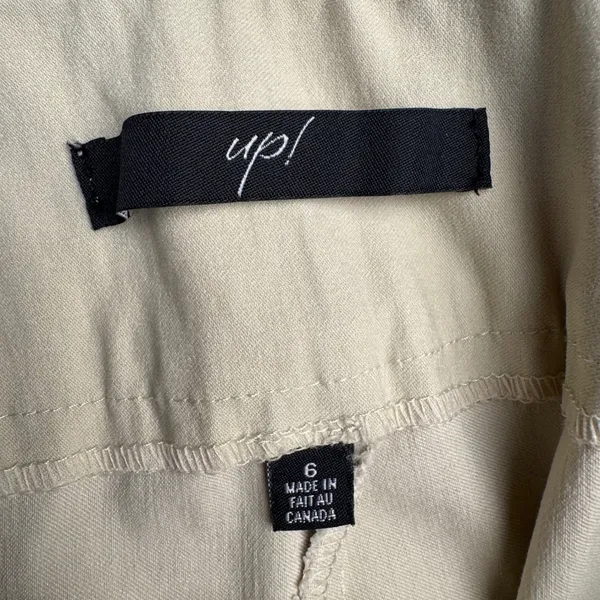 Up! Pants Womens Beige Wide Leg Stretch Pants Size 6 Made‎ in Canada - Image 4