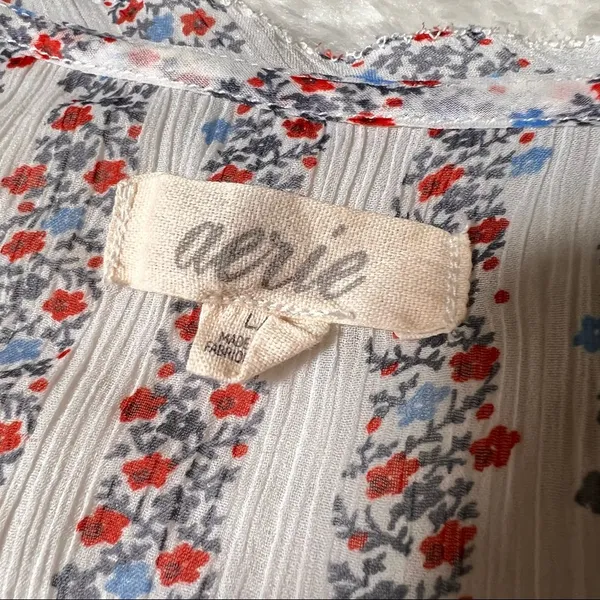 Aerie Floral Stripe Cap Sleeve Top - Image 10