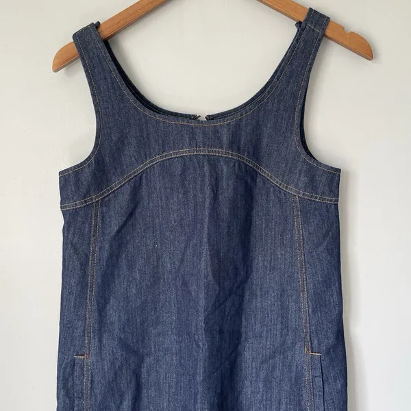 Natural Life Denim Shift Mini Dress Cotton Blend Boho Blue Women's Size XS - Image 3