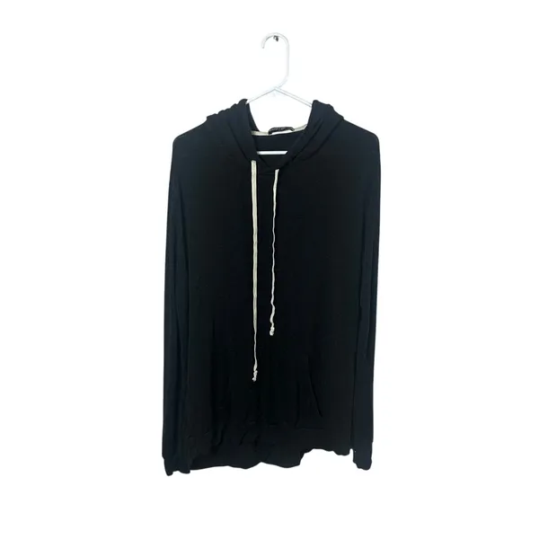 Brandy Melville Black Layla Hoodie Tee one size - Image 2