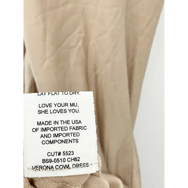 Show Me Your‎ Mumu Verona Champagne Luxe Satin Dress Gold Midi Womens Size M - Image 10