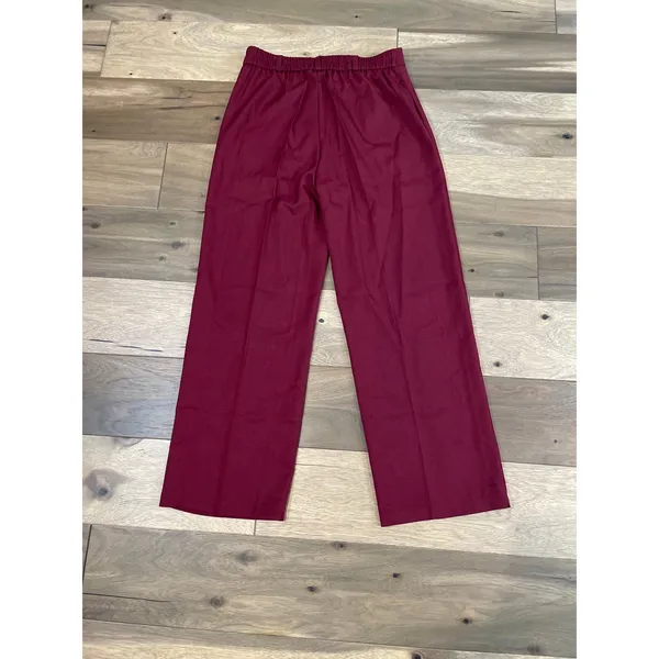 Youzimeiyi Pants Size L Maroon High Waist Wide Leg Stretch Trouser Dressy NWT - Image 9
