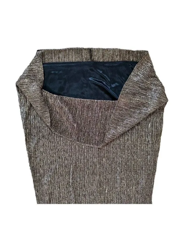 Laundry by Shelli Segal Metalli Gold Shimmer & Black Satin Bow Halter Mini DSz 6 - Image 11
